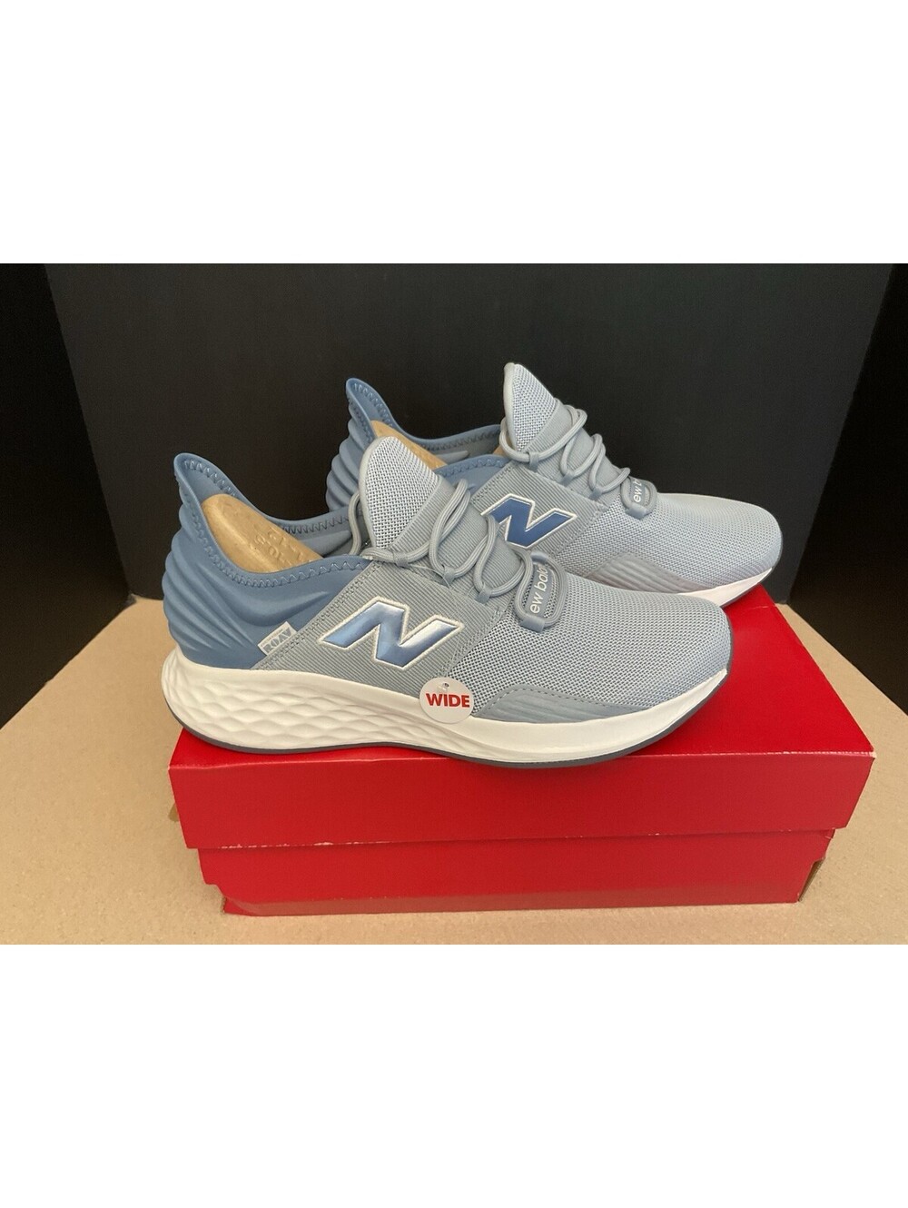 New! Womens New Balance Fresh Foam Roav Grey Blue Athletic Shoes. Size 11D Wide.